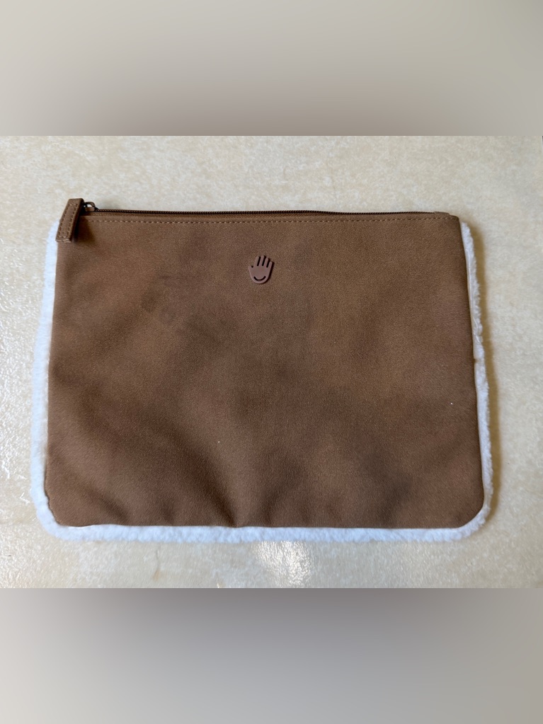 Touchland Shearling Touchette Pouch Case Chestnut Travel Pouch